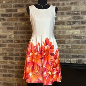 Calvin Klein Multicolor Floral Print Jersey Midi Dress